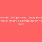Government Job Opportunity: Deputy Secretary (Hindi) at Ministry of External Affairs in New Delhi