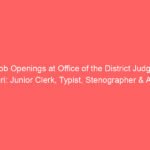 Job Openings at Office of the District Judge, Puri: Junior Clerk, Typist, Stenographer & Amin Positions Available