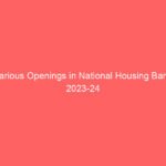 Various Openings in National Housing Bank 2023-24