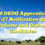 ACEM DRDO Apprenticeship 2026-27 Notification Out for Graduate and Diploma Candidates