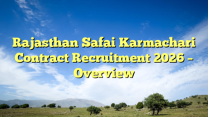 Rajasthan Safai Karmachari Contract Recruitment 2026 – Overview