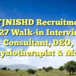 AYJNISHD Recruitment 2026-27 Walk-in Interview for Consultant, DEO, Physiotherapist & More
