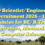 ISRO Scientist/Engineer SC Recruitment 2026 – 174 Vacancies for BE/B.Tech in Electronics, Mechanical, Computer Science