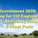 CPRI Recruitment 2026: Apply Online for 110 Engineering Officer, Assistant, Technician & Other Posts