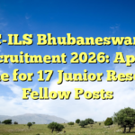 BRIC-ILS Bhubaneswar JRF Recruitment 2026: Apply Online for 17 Junior Research Fellow Posts