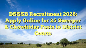 DSSSB Recruitment 2026: Apply Online for 25 Sweeper & Chowkidar Posts in District Courts