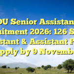 DU Senior Assistant Recruitment 2026: 126 Senior Assistant & Assistant Posts, Apply by 9 November