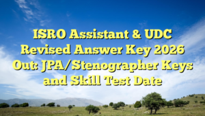ISRO Assistant & UDC Revised Answer Key 2026 Out: JPA/Stenographer Keys and Skill Test Date