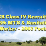 JKSSB Class IV Recruitment 2026: MTS & Sanitation Worker – 2863 Posts