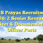 TISS Prayas Recruitment 2026: 2 Senior Research Officer & Documentation Officer Posts